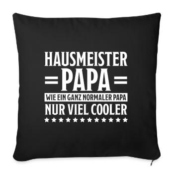 Hausmeister Lustiger Spruch Hausverwalter Geschenk - Sofakissenbezug 45 x 45 cm - Schwarz - Vorne