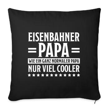 Eisenbahner Spruch Eisenbahn Lokführer Geschenk - Sofakissenbezug 45 x 45 cm - Schwarz - Vorne