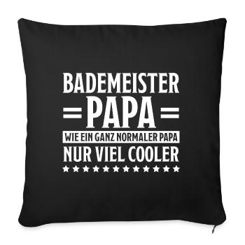 Bademeister Beruf Lustiger Spruch Freibad Geschenk - Sofakissenbezug 45 x 45 cm - Schwarz - Vorne