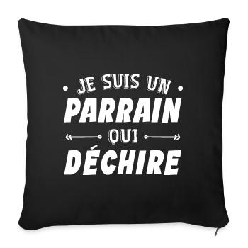 Je suis un parrain qui déchire - Housse de coussin décorative 45 x 45 cm - noir - Devant