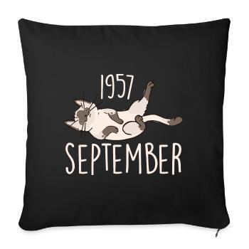 Caption September 1957 Anniversary Gift 1957 - Sofa pillowcase 17,3'' x 17,3'' (45 x 45 cm) - black - Front