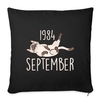 Legend September 1984 Birthday Gift 1984 - Sofa pillowcase 17,3'' x 17,3'' (45 x 45 cm) - black - Front
