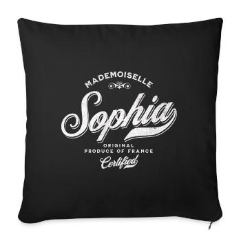Mademoiselle Sophia - Housse de coussin décorative 45 x 45 cm - noir - Devant