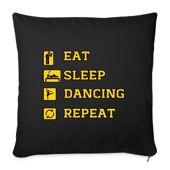 Eat Dancing Repeat - Housse de coussin décorative 45 x 45 cm - noir - Devant