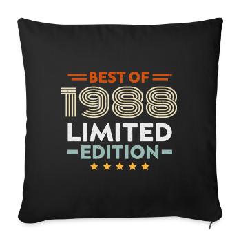 Retro 1988 Vintage Gift 36th Birthday 36 Years - Sofa pillowcase 17,3'' x 17,3'' (45 x 45 cm) - black - Front