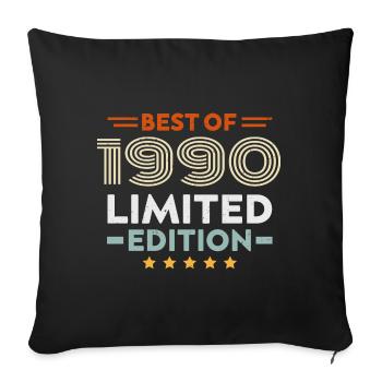Retro 1990's Vintage Gift 34th Birthday 34 Years - Sofa pillowcase 17,3'' x 17,3'' (45 x 45 cm) - black - Front