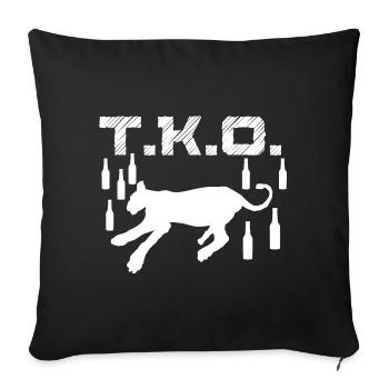 TKO Drunk Predator Évanoui Blackout Coma Blanc - Housse de coussin décorative 45 x 45 cm - noir - Devant