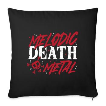 Musique Trash Heavy Rock Death Metal mélodique - Housse de coussin décorative 45 x 45 cm - noir - Devant
