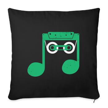 Musique Compact Cassette - Housse de coussin décorative 45 x 45 cm - noir - Devant
