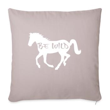 Cheval Be Wild Reiterin cheval équitation cadeau - Housse de coussin décorative 45 x 45 cm - taupe clair - Devant