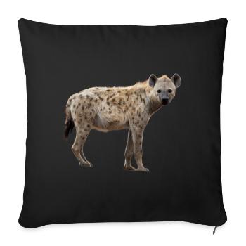 Hyène Afrique Amour des animaux Safari - Housse de coussin décorative 45 x 45 cm - noir - Devant