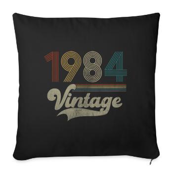 Vintage Birthday 1984 - Sofa pillowcase 17,3'' x 17,3'' (45 x 45 cm) - black - Front