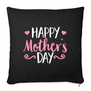 Alles Gute zum Muttertag Mama Mutter Großmutter Gr - Sofakissenbezug 45 x 45 cm - Schwarz - Vorne