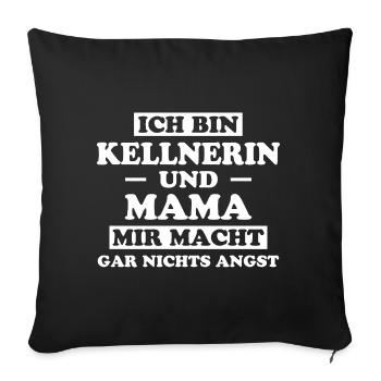 Kellnerin Spruch Kellner Beruf Kellnerin Geschenk - Sofakissenbezug 45 x 45 cm - Schwarz - Vorne