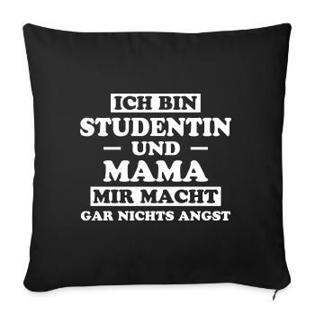 Studentin Spruch Universität Studentin Geschenk - Sofakissenbezug 45 x 45 cm - Schwarz - Vorne
