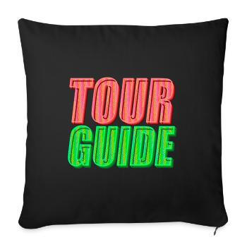 Tour Guide | Entdecke die Welt mit Stil - Sofakissenbezug 45 x 45 cm - Schwarz - Vorne
