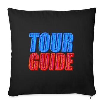 Tour Guide | Entdecke die Welt mit Stil - Sofakissenbezug 45 x 45 cm - Schwarz - Vorne