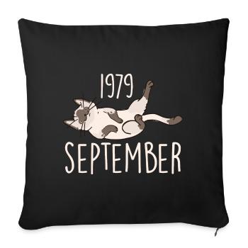 Caption September 1979 Anniversary Gift 1979 - Sofa pillowcase 17,3'' x 17,3'' (45 x 45 cm) - black - Front