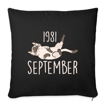 Legend September 1981 Anniversary Gift 1981 - Sofa pillowcase 17,3'' x 17,3'' (45 x 45 cm) - black - Front