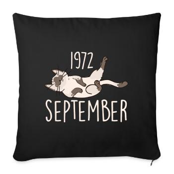 Caption September 1972 Anniversary Gift 1972 - Sofa pillowcase 17,3'' x 17,3'' (45 x 45 cm) - black - Front