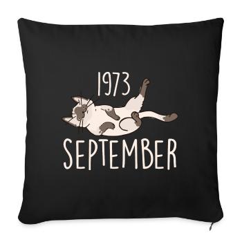 Legend September 1973 Anniversary Gift 1973 - Sofa pillowcase 17,3'' x 17,3'' (45 x 45 cm) - black - Front