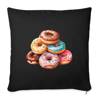 Beignets Berg | Mont Donut - Housse de coussin décorative 45 x 45 cm - noir - Devant