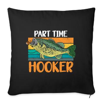Angler Angeln Fischen Fischer Geschenkidee Humor - Sofakissenbezug 45 x 45 cm - Schwarz - Vorne