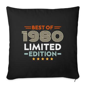 Retro 1980's Vintage Gift 44th Birthday 44 Years - Sofa pillowcase 17,3'' x 17,3'' (45 x 45 cm) - black - Front
