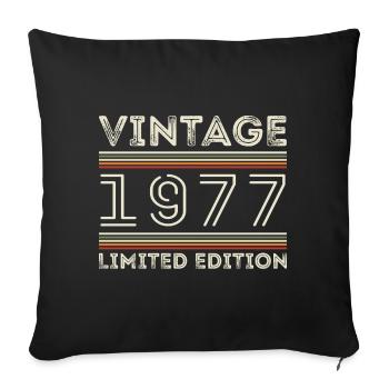 Millésime 1977 - Année 1977 Cadeau d’anniversaire 1977 - Housse de coussin décorative 45 x 45 cm - noir - Devant