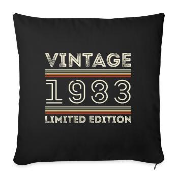 Vintage 1983 - Year 1983 Birthday Gift 1983 - Sofa pillowcase 17,3'' x 17,3'' (45 x 45 cm) - black - Front