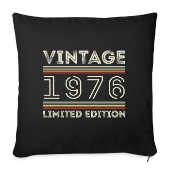 Millésime 1976 - Année 1976 Cadeau d’anniversaire 1976 - Housse de coussin décorative 45 x 45 cm - noir - Devant