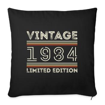 Vintage 1984 - Year 1984 Birthday Gift 1984 - Sofa pillowcase 17,3'' x 17,3'' (45 x 45 cm) - black - Front