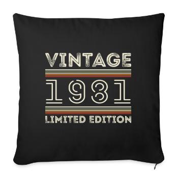 Vintage 1981 - Year 1981 Birthday Gift 1981 - Sofa pillowcase 17,3'' x 17,3'' (45 x 45 cm) - black - Front