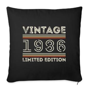 Vintage 1986 - Year 1986 Birthday Gift 1986 - Sofa pillowcase 17,3'' x 17,3'' (45 x 45 cm) - black - Front