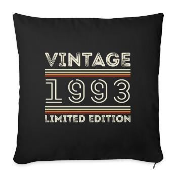 Millésime 1993 - Année 1993 Cadeau d’anniversaire 1993 - Housse de coussin décorative 45 x 45 cm - noir - Devant