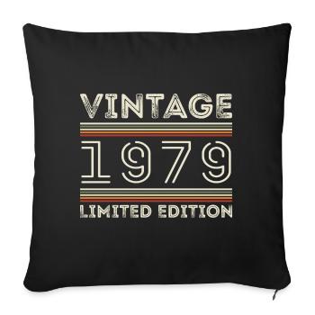 Millésime 1979 - Année 1979 Cadeau d’anniversaire 1979 - Housse de coussin décorative 45 x 45 cm - noir - Devant