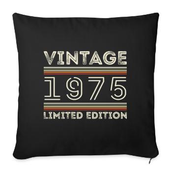 Millésime 1975 - Année 1975 Cadeau d’anniversaire 1975 - Housse de coussin décorative 45 x 45 cm - noir - Devant