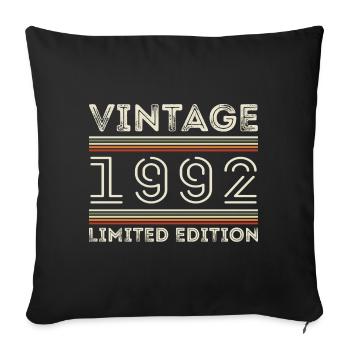 Millésime 1992 - Année 1992 Cadeau d’anniversaire 1992 - Housse de coussin décorative 45 x 45 cm - noir - Devant