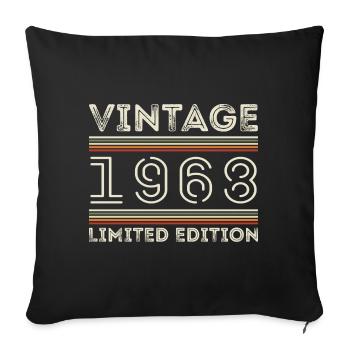 Vintage 1968 - Year 1968 Birthday Gift 1968 - Sofa pillowcase 17,3'' x 17,3'' (45 x 45 cm) - black - Front
