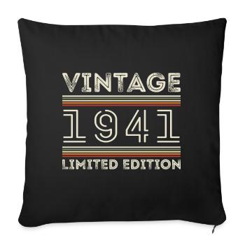 Jahrgang 1941 - Jahr 1941 Geburtstagsgeschenk 1941 - Sofakissenbezug 45 x 45 cm - Schwarz - Vorne