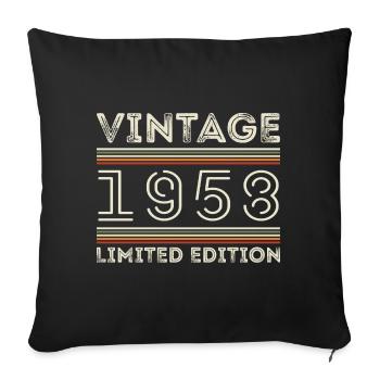 Vintage 1958 - Year 1958 Birthday Gift 1958 - Sofa pillowcase 17,3'' x 17,3'' (45 x 45 cm) - black - Front