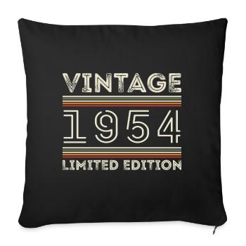 Millésime 1954 - Année 1954 Cadeau d’anniversaire 1954 - Housse de coussin décorative 45 x 45 cm - noir - Devant