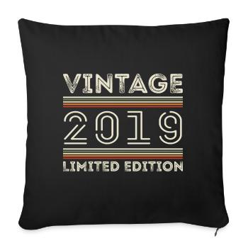Vintage 2019 - Year 2019 Birthday Gift 2019 - Sofa pillowcase 17,3'' x 17,3'' (45 x 45 cm) - black - Front