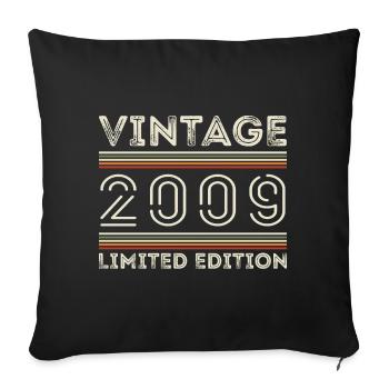 Vintage 2009 - Year 2009 Birthday Gift 2009 - Sofa pillowcase 17,3'' x 17,3'' (45 x 45 cm) - black - Front