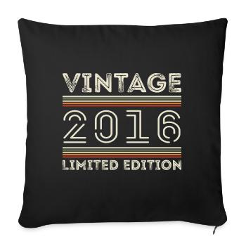 Vintage 2016 - Year 2016 Birthday Gift 2016 - Sofa pillowcase 17,3'' x 17,3'' (45 x 45 cm) - black - Front
