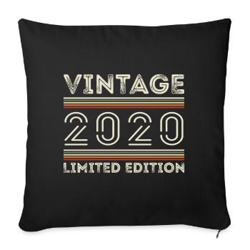 Millésime 2020 - Année 2020 Cadeau d’anniversaire 2020 - Housse de coussin décorative 45 x 45 cm - noir - Devant