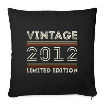 Vintage 2012 - Year 2012 Birthday Gift 2012 - Sofa pillowcase 17,3'' x 17,3'' (45 x 45 cm) - black - Front