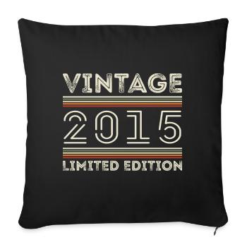 Vintage 2015 - Year 2015 Birthday Gift 2015 - Sofa pillowcase 17,3'' x 17,3'' (45 x 45 cm) - black - Front