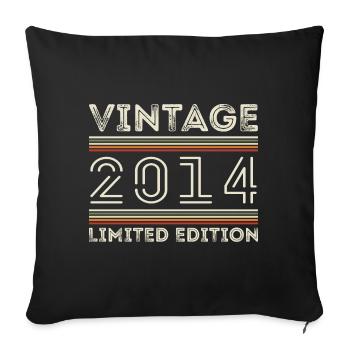 Vintage 2014 - Year 2014 Birthday Gift 2014 - Sofa pillowcase 17,3'' x 17,3'' (45 x 45 cm) - black - Front