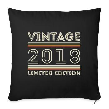 Millésime 2018 - Année 2018 Cadeau d’anniversaire 2018 - Housse de coussin décorative 45 x 45 cm - noir - Devant